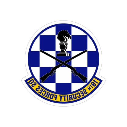 19 Security Forces Squadron AMC (U.S. Air Force) REVERSE PRINT Transparent Die-Cut STICKER 4 Inch Die-Cut Transparent - The Sticker Space