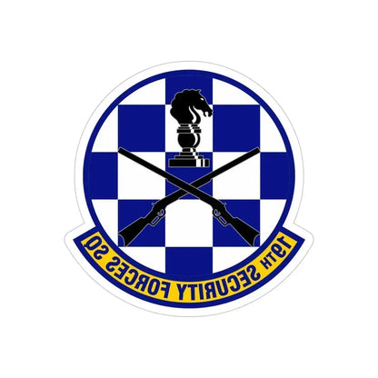 19 Security Forces Squadron AMC (U.S. Air Force) REVERSE PRINT Transparent Die-Cut STICKER 5 Inch Die-Cut Transparent - The Sticker Space
