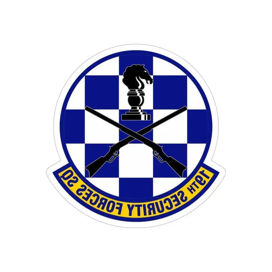 19 Security Forces Squadron AMC (U.S. Air Force) REVERSE PRINT Transparent Die-Cut STICKER 6 Inch Die-Cut Transparent - The Sticker Space