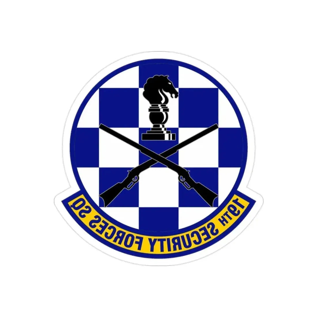 19 Security Forces Squadron AMC (U.S. Air Force) REVERSE PRINT Transparent Die-Cut STICKER - The Sticker Space