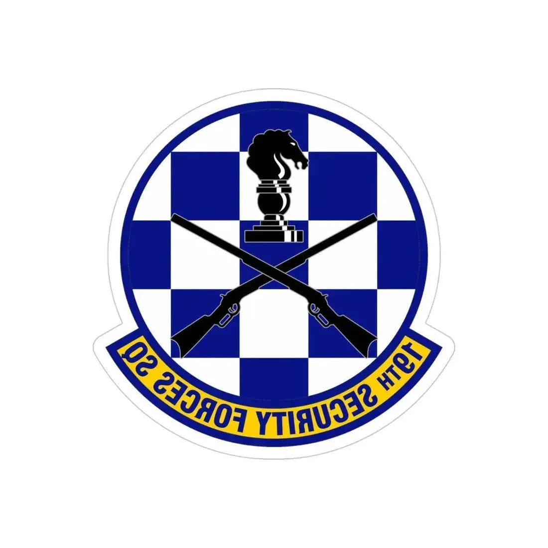 19 Security Forces Squadron AMC (U.S. Air Force) REVERSE PRINT Transparent Die-Cut STICKER - The Sticker Space