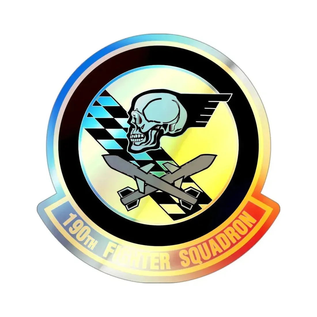 190 Fighter Squadron (U.S. Air Force) Holographic STICKER Die-Cut Vinyl Decal 3 Inch Holographic - The Sticker Space