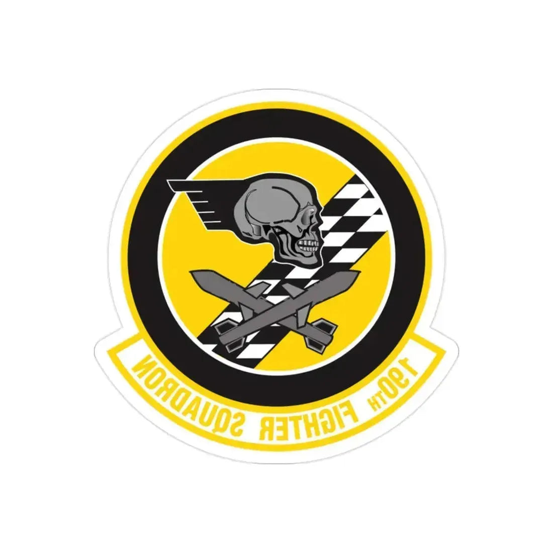 190 Fighter Squadron (U.S. Air Force) REVERSE PRINT Transparent Die-Cut STICKER 2 Inch Die-Cut Transparent - The Sticker Space