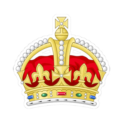 1901 pattern Tudor Crown 2D Sodacan style (United Kingdom) (Coat of Arms) STICKER Vinyl Kiss-Cut Decal 3 Inch White - The Sticker Space