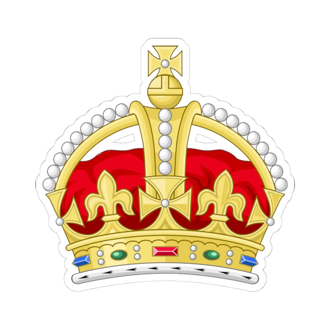 1901 pattern Tudor Crown 2D Sodacan style (United Kingdom) (Coat of Arms) STICKER Vinyl Kiss-Cut Decal 4 Inch White - The Sticker Space