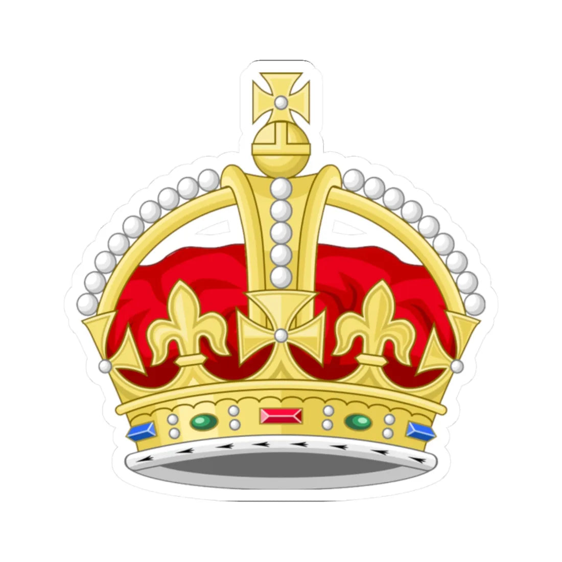 1901 pattern Tudor Crown 3D Sodacan style (United Kingdom) (Coat of Arms) STICKER Vinyl Kiss-Cut Decal 2 Inch White - The Sticker Space