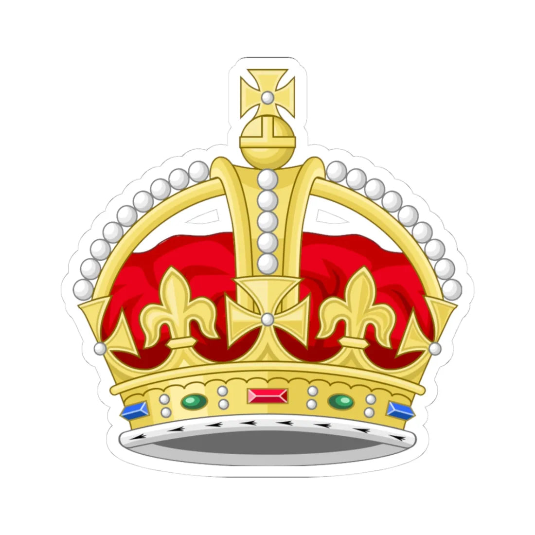 1901 pattern Tudor Crown 3D Sodacan style (United Kingdom) (Coat of Arms) STICKER Vinyl Kiss-Cut Decal 3 Inch White - The Sticker Space