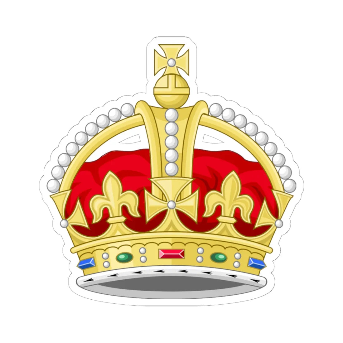 1901 pattern Tudor Crown 3D Sodacan style (United Kingdom) (Coat of Arms) STICKER Vinyl Kiss-Cut Decal 6 Inch White - The Sticker Space