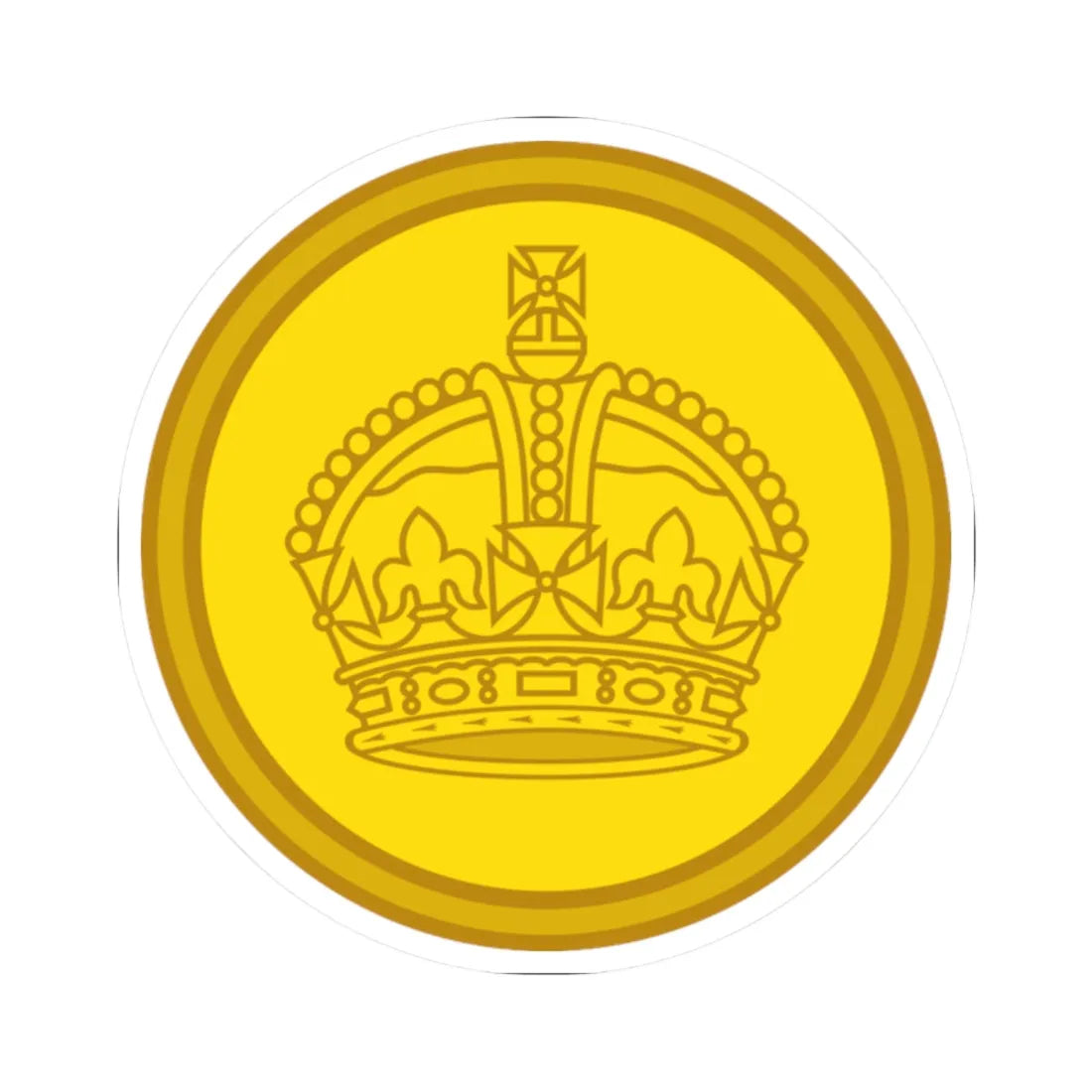 1901 pattern Tudor Crown button (United Kingdom) (Military Rank) STICKER Vinyl Kiss-Cut Decal 2 Inch White - The Sticker Space