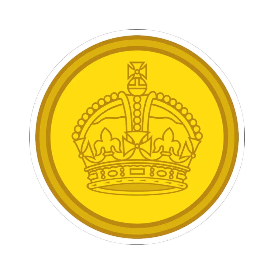 1901 pattern Tudor Crown button (United Kingdom) (Military Rank) STICKER Vinyl Kiss-Cut Decal 3 Inch White - The Sticker Space