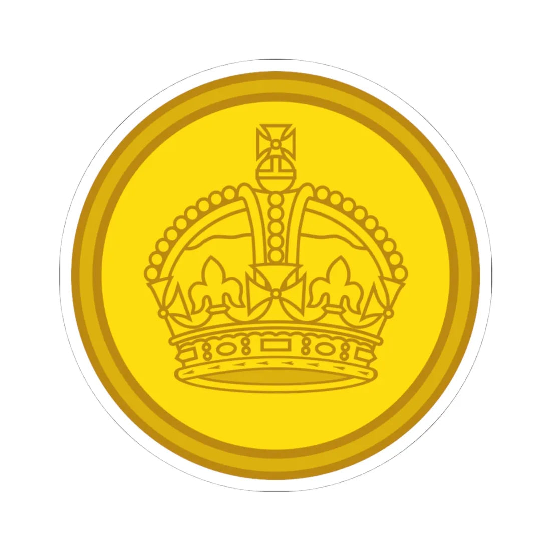 1901 pattern Tudor Crown button (United Kingdom) (Military Rank) STICKER Vinyl Kiss-Cut Decal 4 Inch White - The Sticker Space