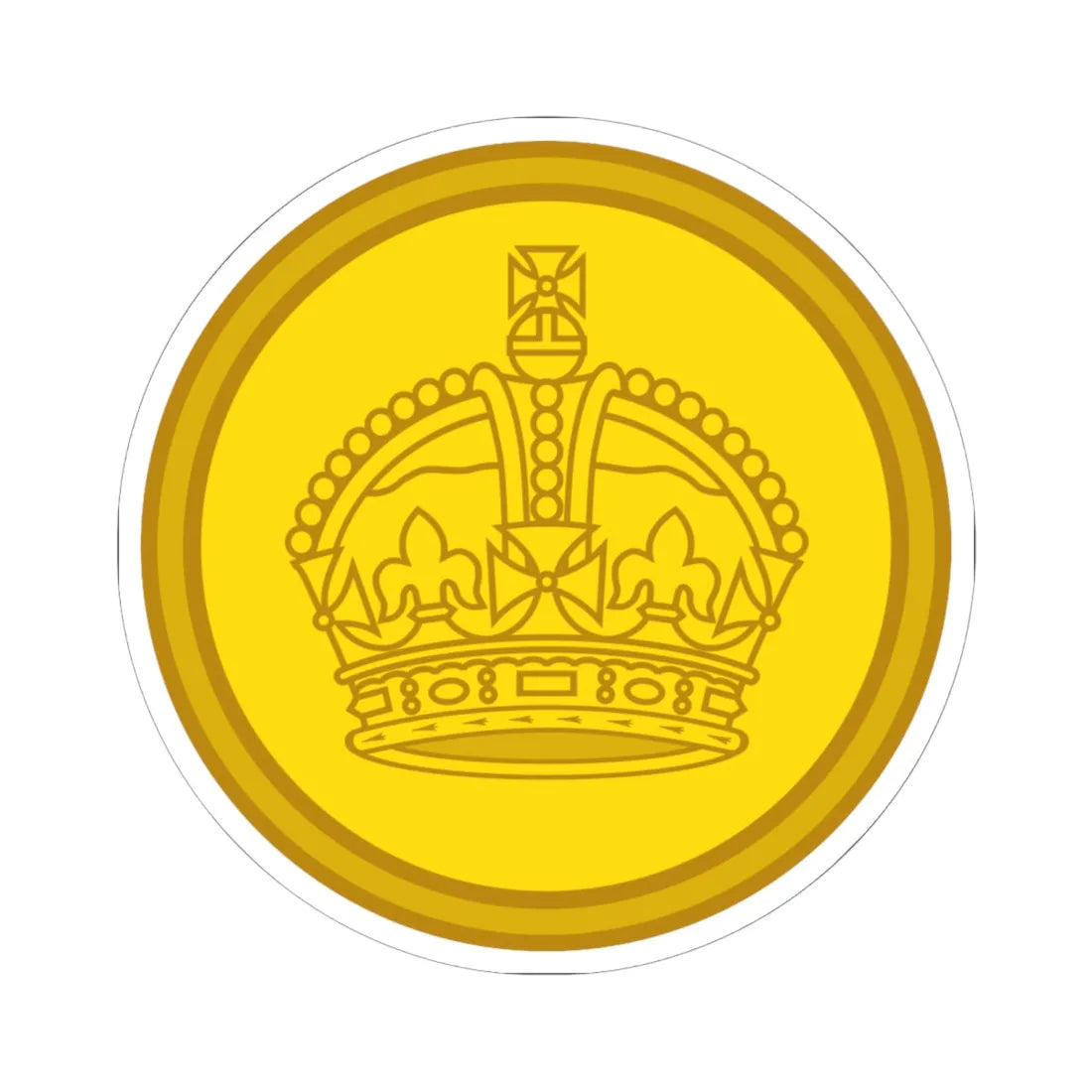 1901 pattern Tudor Crown button (United Kingdom) (Military Rank) STICKER Vinyl Kiss-Cut Decal 6 Inch White - The Sticker Space