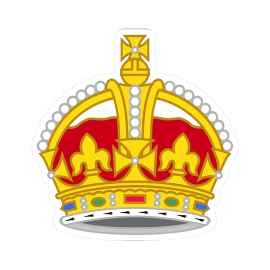 1901 pattern Tudor Crown gold and jewels (United Kingdom) (Military Rank) STICKER Vinyl Kiss-Cut Decal 2 Inch White - The Sticker Space