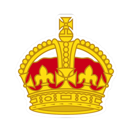 1901 pattern Tudor Crown gold and red (United Kingdom) (Military Rank) STICKER Vinyl Kiss-Cut Decal 2 Inch White - The Sticker Space