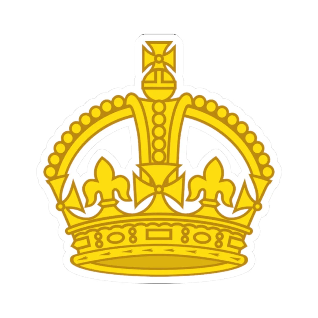 1901 pattern Tudor Crown gold hollow (United Kingdom) (Military Rank) STICKER Vinyl Kiss-Cut Decal 2 Inch White - The Sticker Space