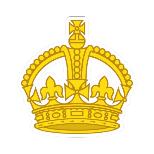 1901 pattern Tudor Crown gold hollow (United Kingdom) (Military Rank) STICKER Vinyl Kiss-Cut Decal 2 Inch White - The Sticker Space
