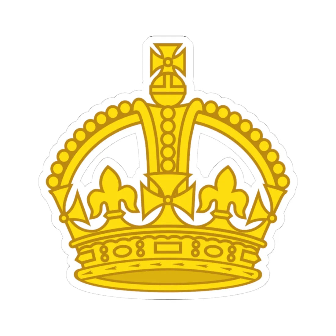 1901 pattern Tudor Crown gold hollow (United Kingdom) (Military Rank) STICKER Vinyl Kiss-Cut Decal 3 Inch White - The Sticker Space
