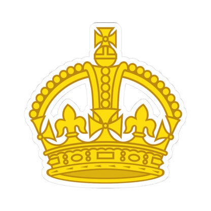1901 pattern Tudor Crown gold hollow (United Kingdom) (Military Rank) STICKER Vinyl Kiss-Cut Decal 3 Inch White - The Sticker Space