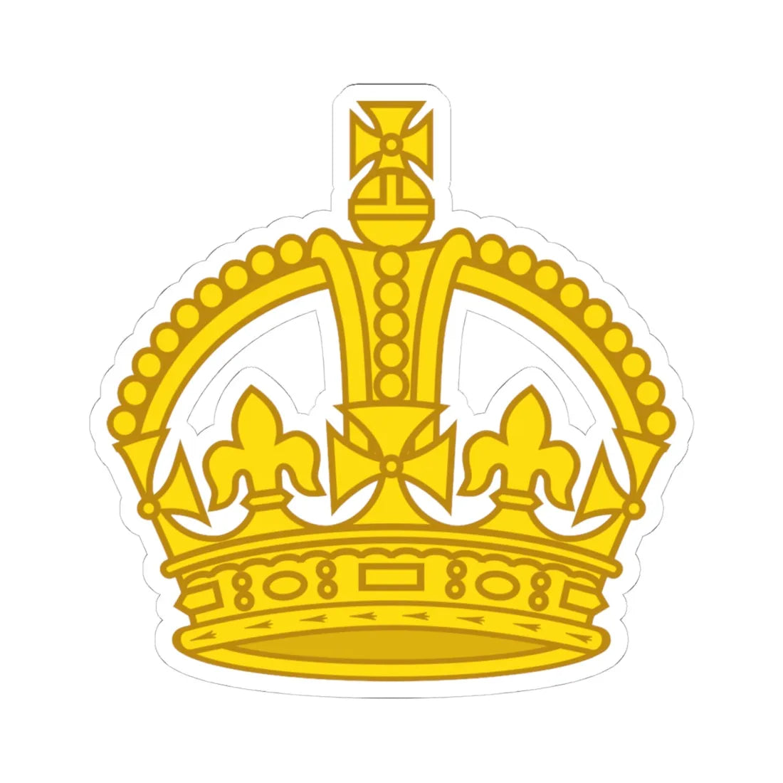 1901 pattern Tudor Crown gold hollow (United Kingdom) (Military Rank) STICKER Vinyl Kiss-Cut Decal 4 Inch White - The Sticker Space