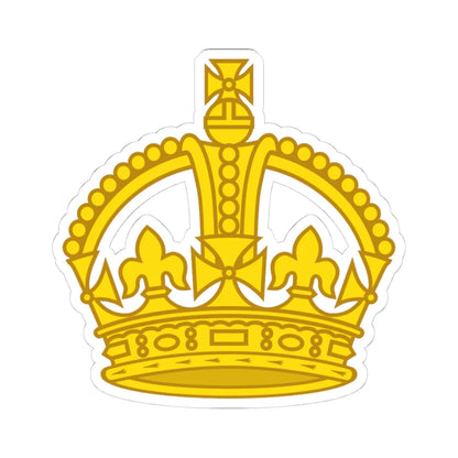 1901 pattern Tudor Crown gold hollow (United Kingdom) (Military Rank) STICKER Vinyl Kiss-Cut Decal 4 Inch White - The Sticker Space