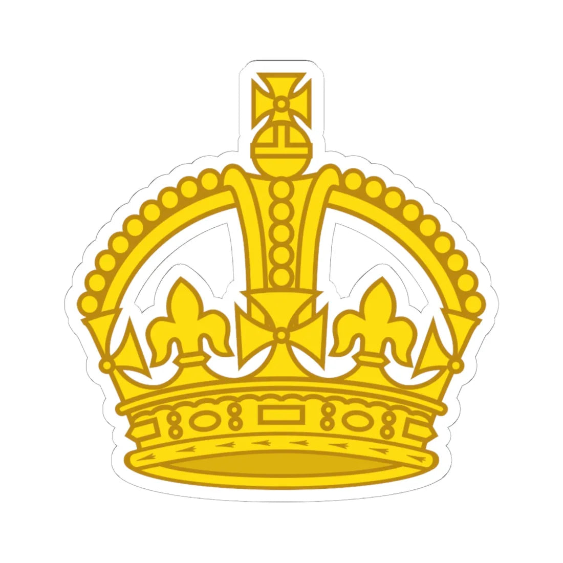 1901 pattern Tudor Crown gold hollow (United Kingdom) (Military Rank) STICKER Vinyl Kiss-Cut Decal 6 Inch White - The Sticker Space
