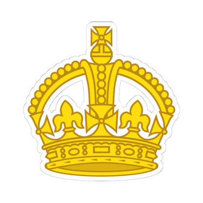1901 pattern Tudor Crown gold hollow (United Kingdom) (Military Rank) STICKER Vinyl Kiss-Cut Decal 6 Inch White - The Sticker Space