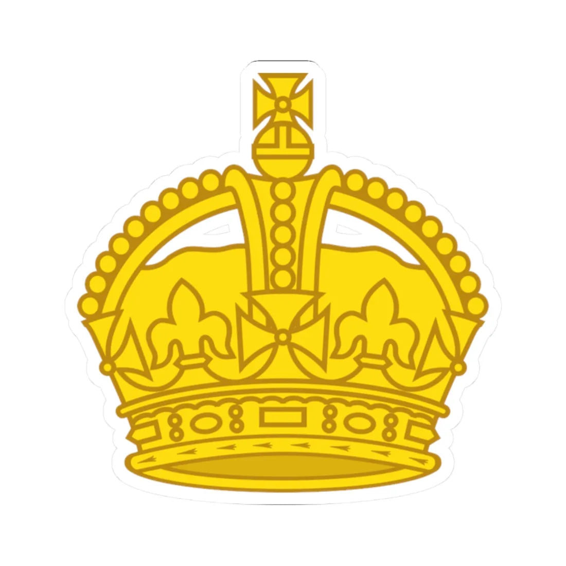 1901 pattern Tudor Crown gold (United Kingdom) (Military Rank) STICKER Vinyl Kiss-Cut Decal 2 Inch White - The Sticker Space