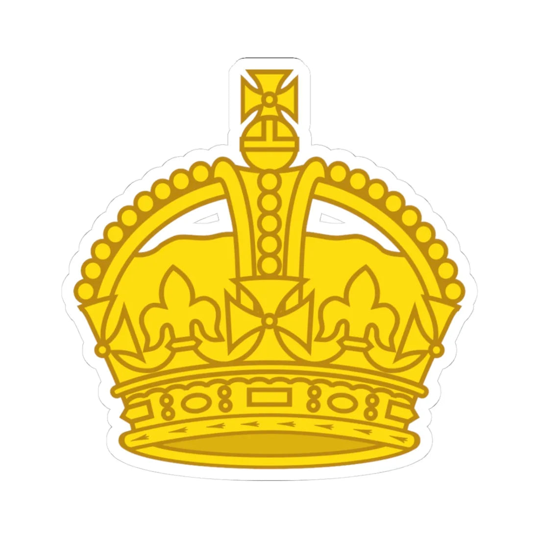 1901 pattern Tudor Crown gold (United Kingdom) (Military Rank) STICKER Vinyl Kiss-Cut Decal 3 Inch White - The Sticker Space