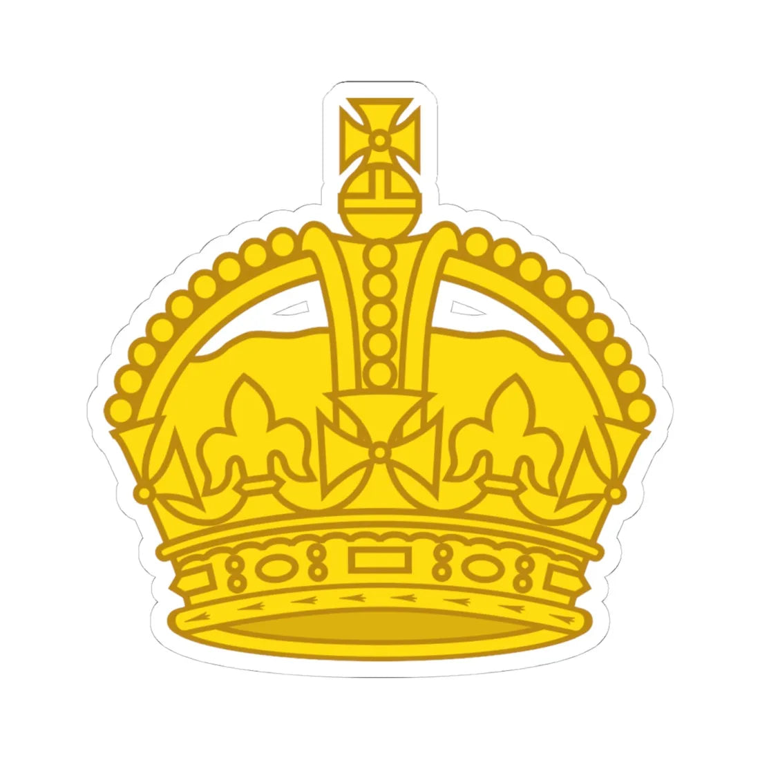 1901 pattern Tudor Crown gold (United Kingdom) (Military Rank) STICKER Vinyl Kiss-Cut Decal 4 Inch White - The Sticker Space