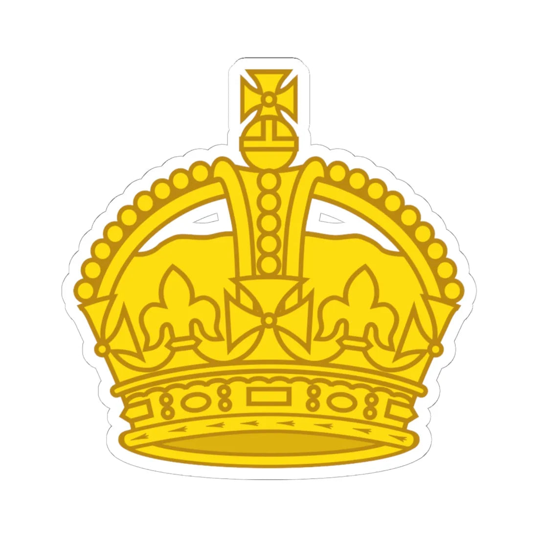 1901 pattern Tudor Crown gold (United Kingdom) (Military Rank) STICKER Vinyl Kiss-Cut Decal 6 Inch White - The Sticker Space