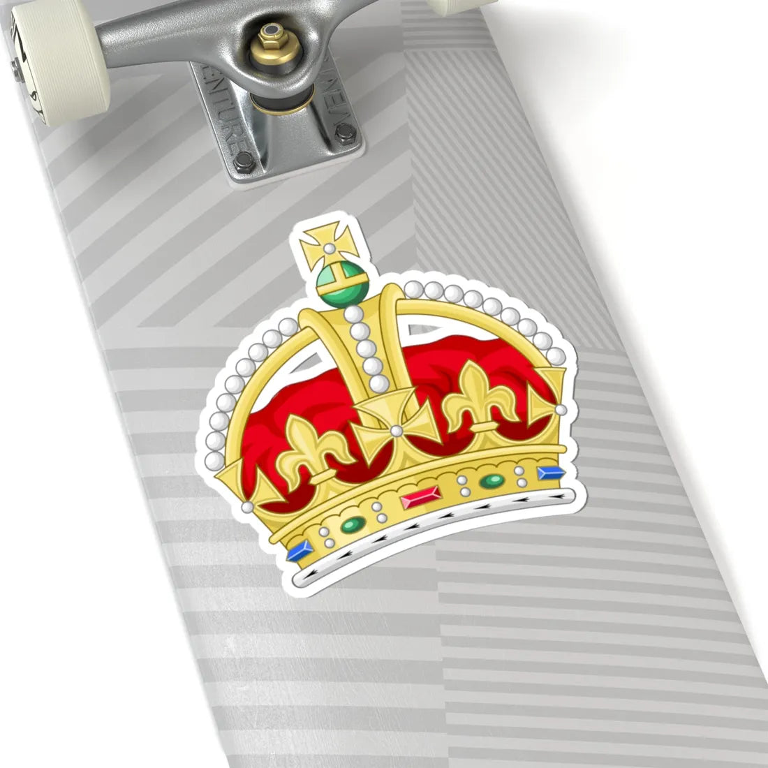 1901 pattern Tudor Crown original colours 2D (United Kingdom) (Coat of Arms) STICKER Vinyl Kiss-Cut Decal - The Sticker Space