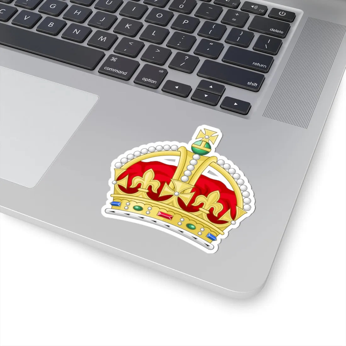 1901 pattern Tudor Crown original colours 2D (United Kingdom) (Coat of Arms) STICKER Vinyl Kiss-Cut Decal - The Sticker Space