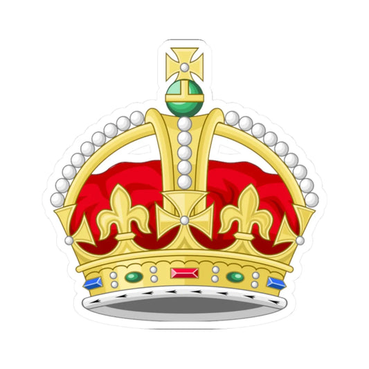 1901 pattern Tudor Crown original colours 3D (United Kingdom) (Coat of Arms) STICKER Vinyl Kiss-Cut Decal 2 Inch White - The Sticker Space