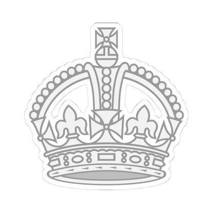 1901 pattern Tudor Crown silver hollow (United Kingdom) (Military Rank) STICKER Vinyl Kiss-Cut Decal 4 Inch White - The Sticker Space