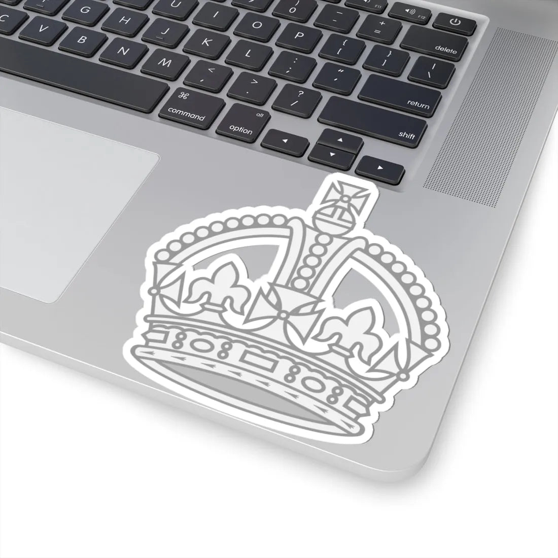 1901 pattern Tudor Crown silver hollow (United Kingdom) (Military Rank) STICKER Vinyl Kiss-Cut Decal - The Sticker Space