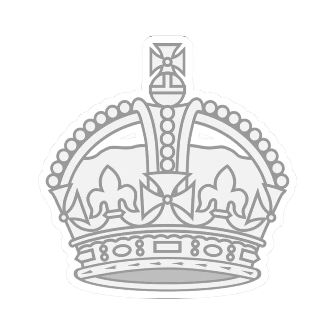 1901 pattern Tudor Crown silver (United Kingdom) (Military Rank) STICKER Vinyl Kiss-Cut Decal 2 Inch White - The Sticker Space