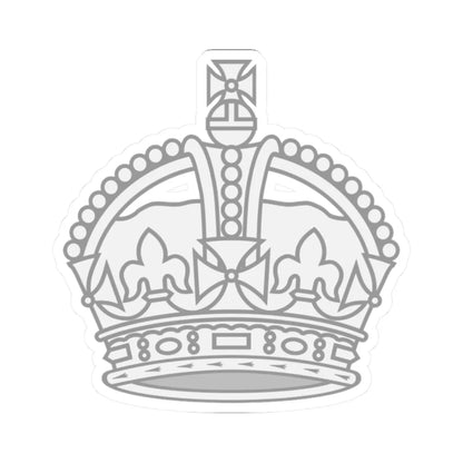 1901 pattern Tudor Crown silver (United Kingdom) (Military Rank) STICKER Vinyl Kiss-Cut Decal 2 Inch White - The Sticker Space