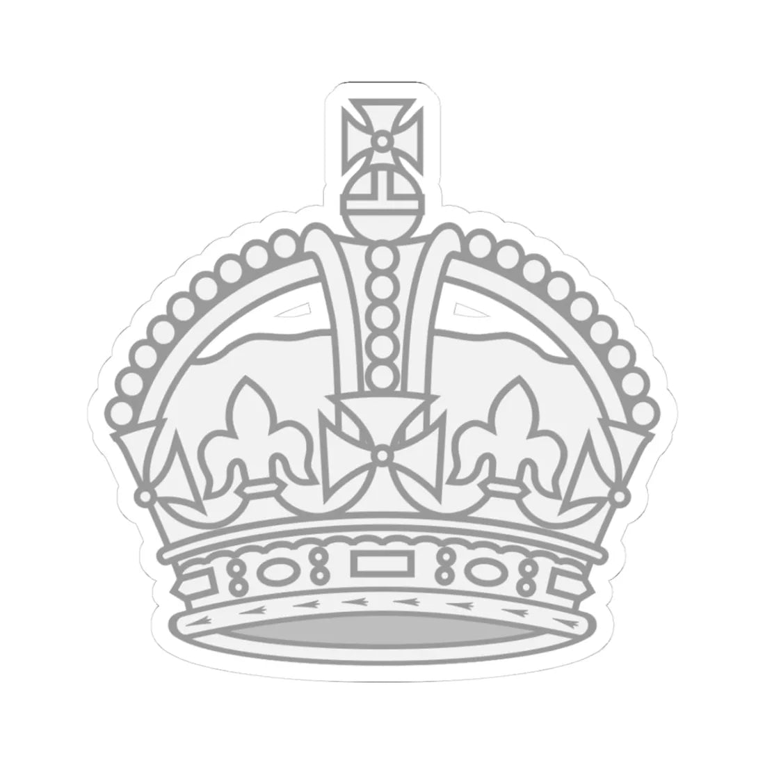 1901 pattern Tudor Crown silver (United Kingdom) (Military Rank) STICKER Vinyl Kiss-Cut Decal 3 Inch White - The Sticker Space