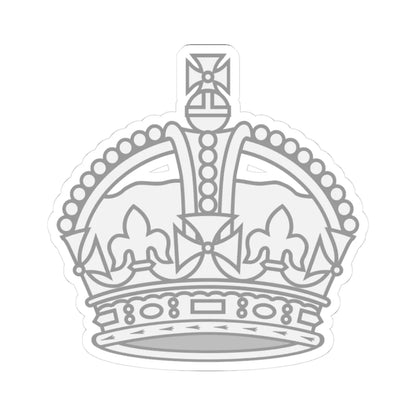 1901 pattern Tudor Crown silver (United Kingdom) (Military Rank) STICKER Vinyl Kiss-Cut Decal 3 Inch White - The Sticker Space