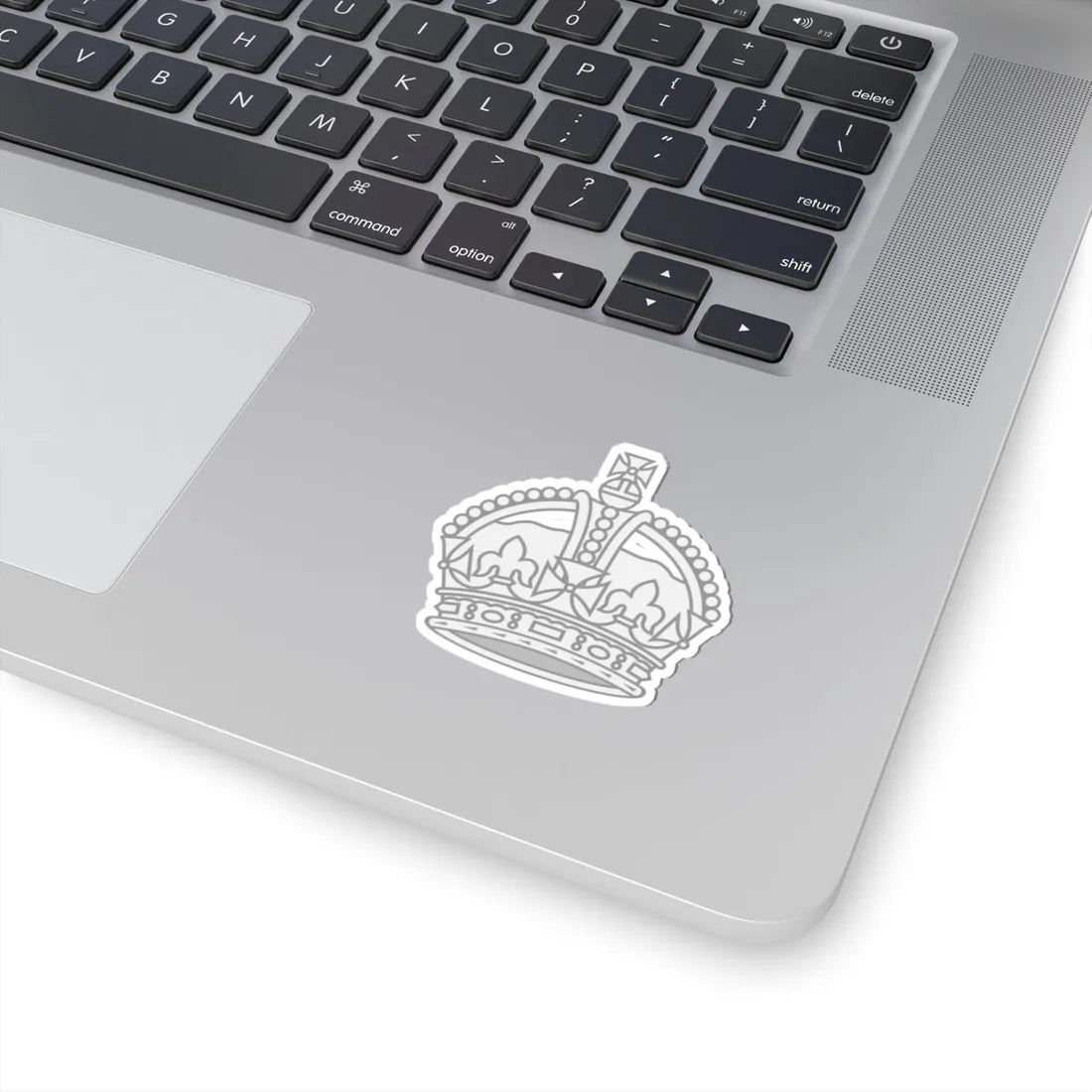 1901 pattern Tudor Crown silver (United Kingdom) (Military Rank) STICKER Vinyl Kiss-Cut Decal - The Sticker Space
