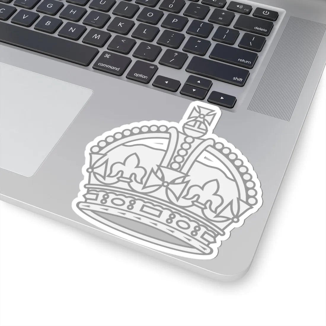 1901 pattern Tudor Crown silver (United Kingdom) (Military Rank) STICKER Vinyl Kiss-Cut Decal - The Sticker Space