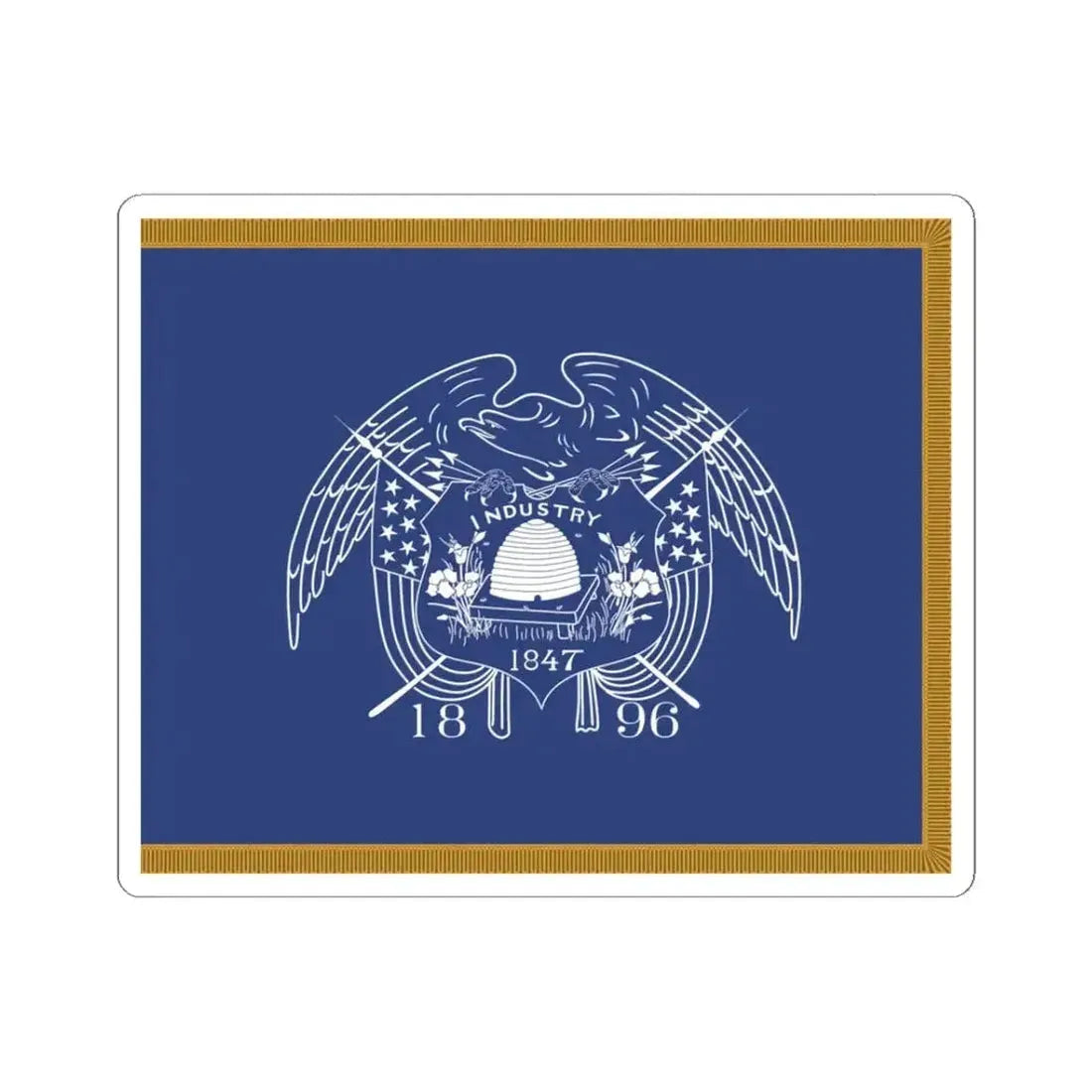 1903-1909 Utah Governors Flag (United States) STICKER Vinyl Kiss-Cut Decal 3 Inch White - The Sticker Space