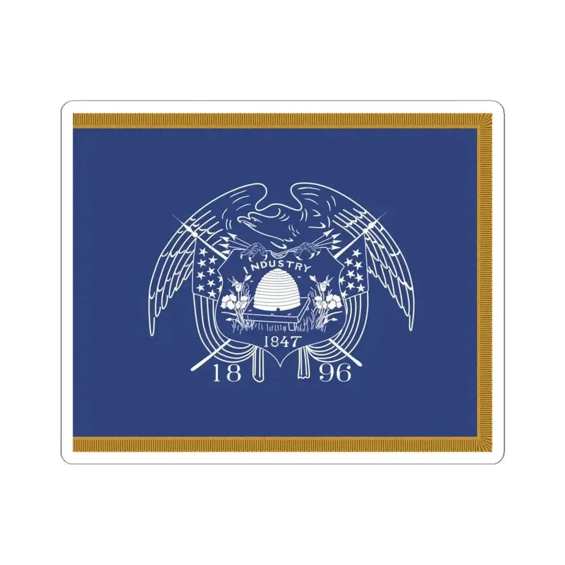 1903-1909 Utah Governors Flag (United States) STICKER Vinyl Kiss-Cut Decal 4 Inch White - The Sticker Space