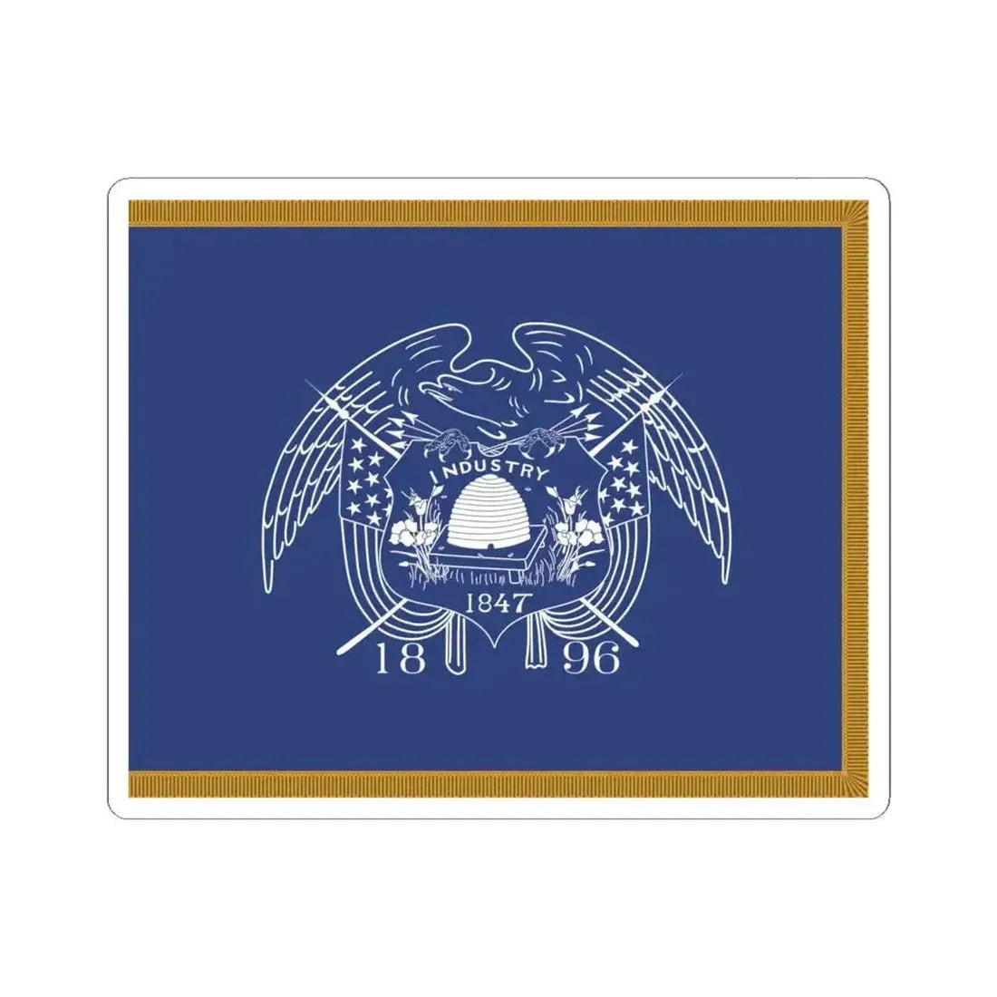 1903-1909 Utah Governors Flag (United States) STICKER Vinyl Kiss-Cut Decal 6 Inch White - The Sticker Space