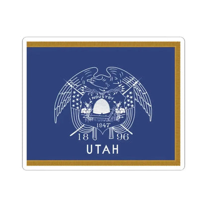 1909-1911 Utah Governors Flag with Utah added (United States) STICKER Vinyl Kiss-Cut Decal 2 Inch White - The Sticker Space