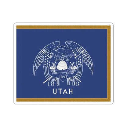 1909-1911 Utah Governors Flag with Utah added (United States) STICKER Vinyl Kiss-Cut Decal 3 Inch White - The Sticker Space