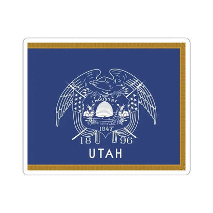 1909-1911 Utah Governors Flag with Utah added (United States) STICKER Vinyl Kiss-Cut Decal 4 Inch White - The Sticker Space