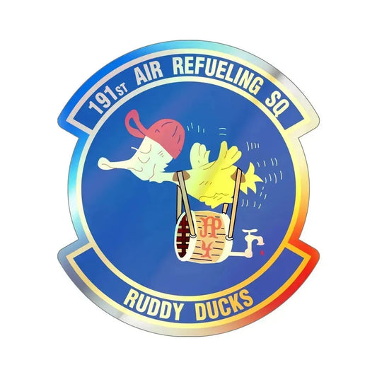 191 Air Refueling Squadron (U.S. Air Force) Holographic STICKER Die-Cut Vinyl Decal 6 Inch Holographic - The Sticker Space