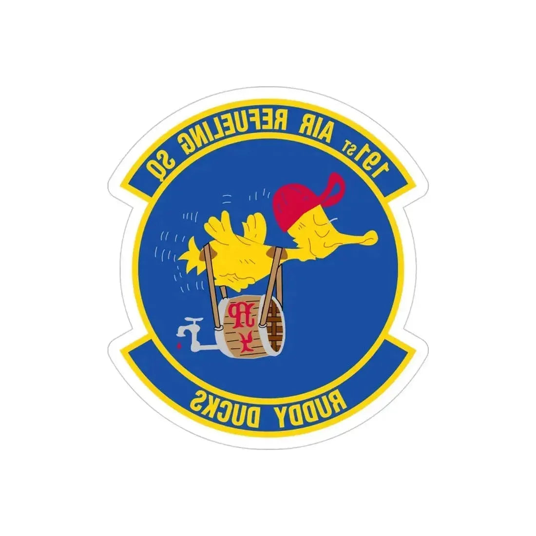 191 Air Refueling Squadron (U.S. Air Force) REVERSE PRINT Transparent Die-Cut STICKER 4 Inch Die-Cut Transparent - The Sticker Space