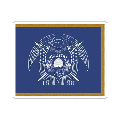 1911-1913 Utahs First Official State flag (United States) STICKER Vinyl Kiss-Cut Decal 4 Inch White - The Sticker Space